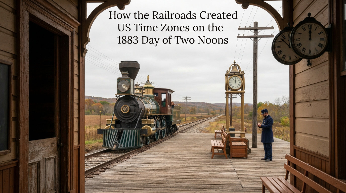 How the Railroads Created US Time Zones on the 1883 Day of Two Noons