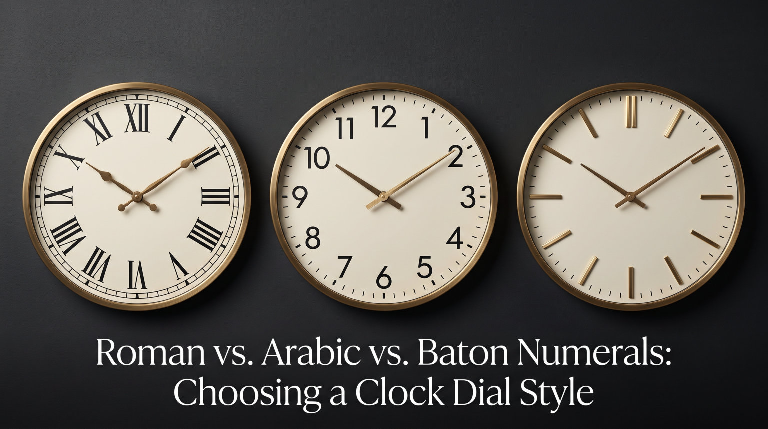 Roman vs. Arabic vs. Baton Numerals: Choosing a Clock Dial Style