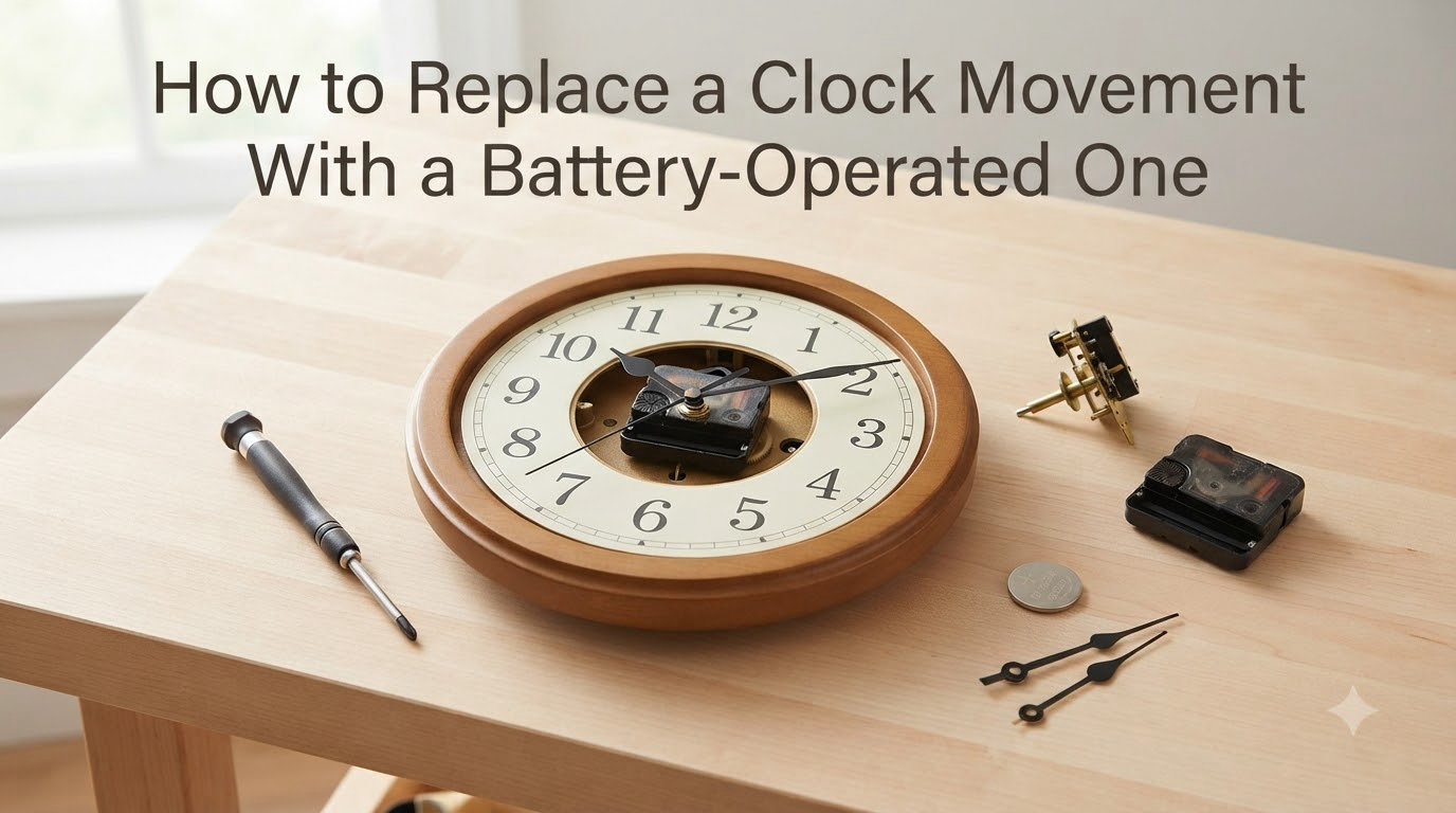 How to Replace a Clock Movement With a Battery-Operated One