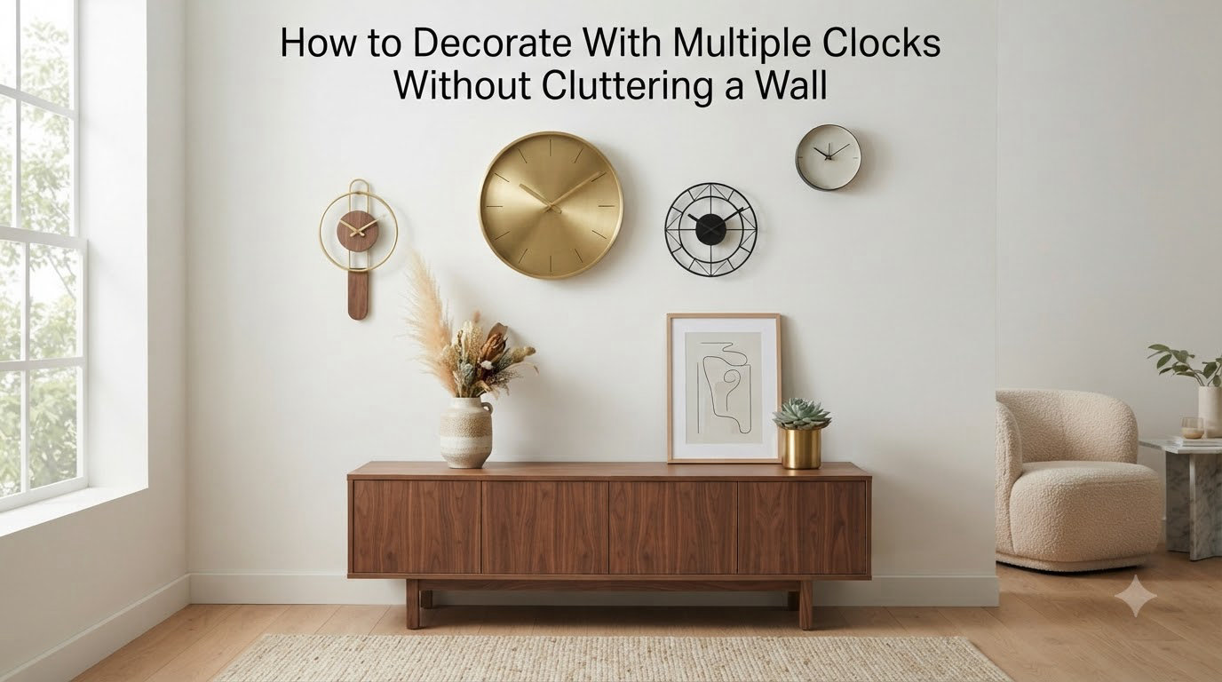 How to Decorate With Multiple Clocks Without Cluttering a Wall