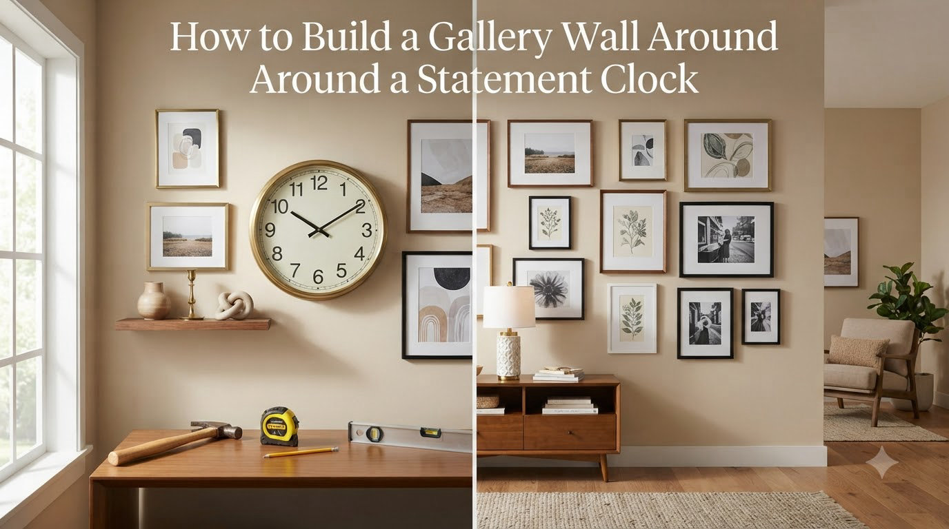How to Build a Gallery Wall Around a Statement Clock