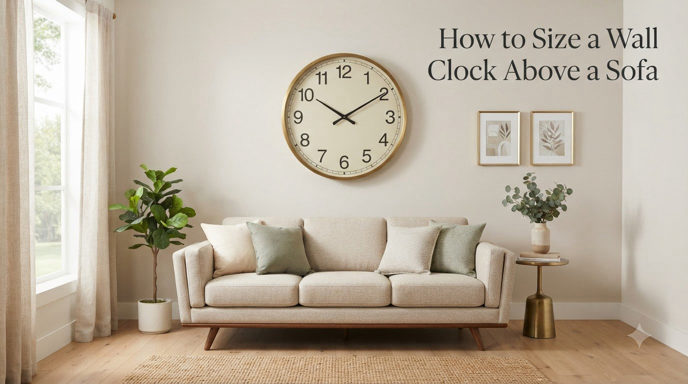 How to Size a Wall Clock Above a Sofa