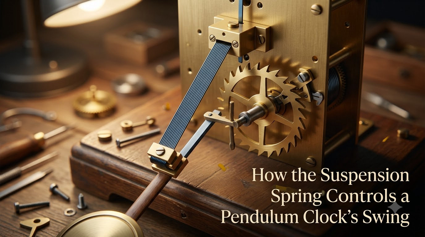 How the Suspension Spring Controls a Pendulum Clock's Swing