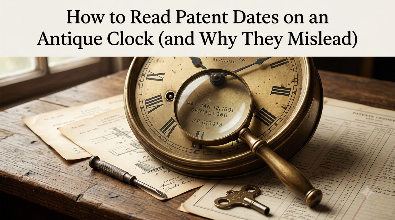 How to Read Patent Dates on an Antique Clock (and Why They Mislead)