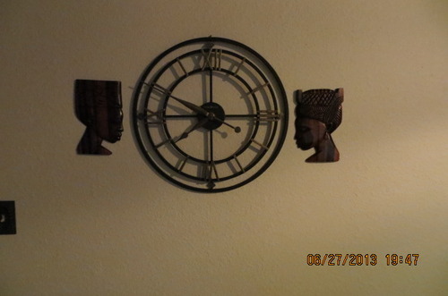 Howard Miller York Station Oversized Wall Clock - Aged Iron Finish, Skeleton Design, Roman Numerals, Battery-Operated Quartz Movement customer photo 1