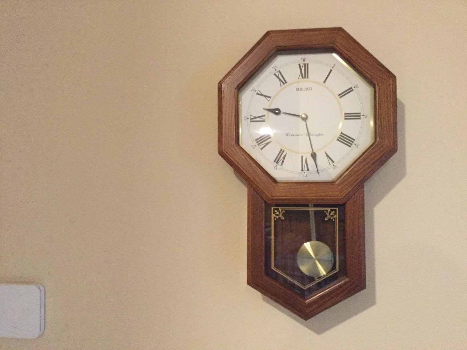 Seiko Light Oak Traditional Schoolhouse Wall Clock with Chime & Pendulum customer photo 2
