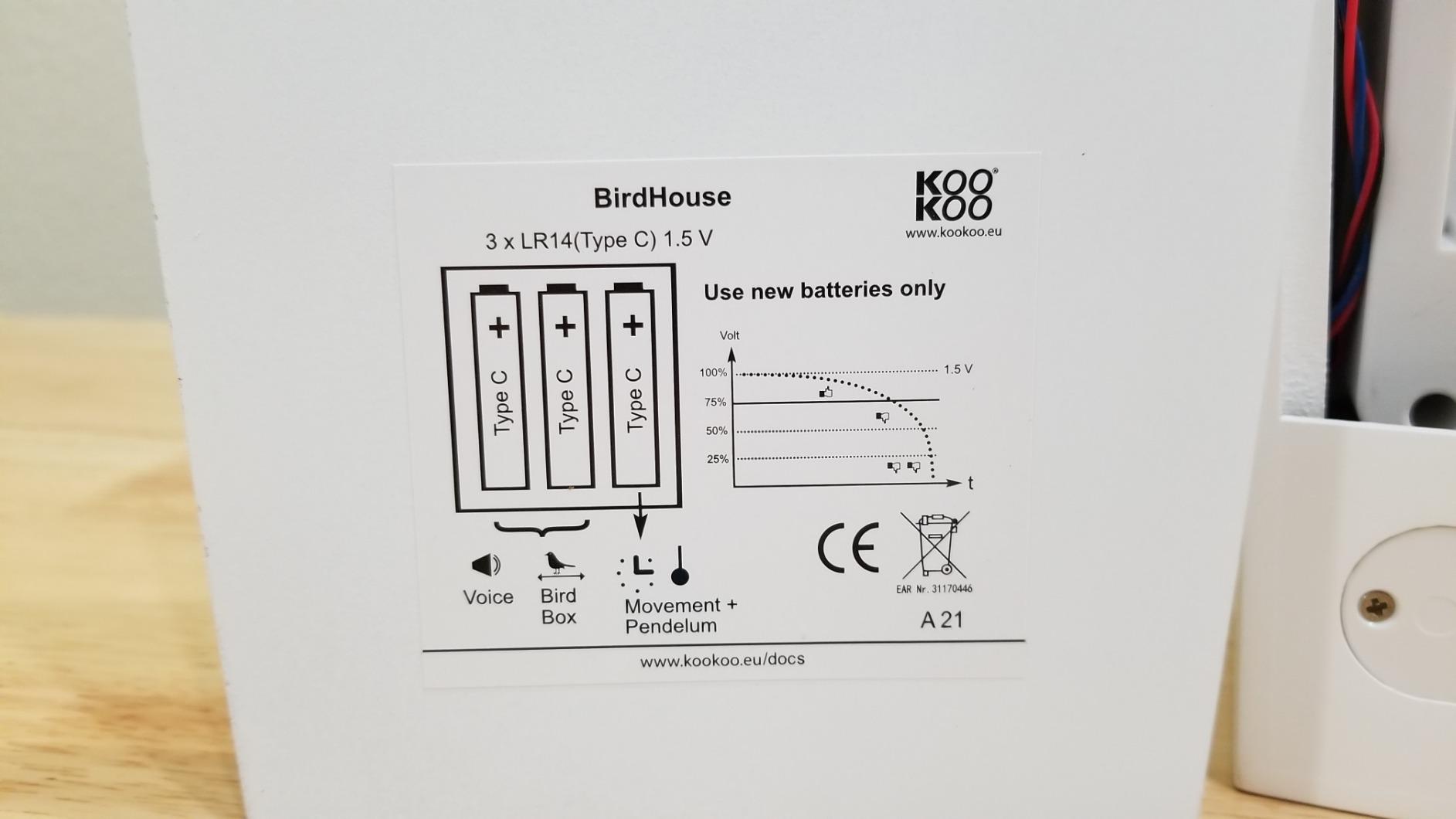 KOOKOO Birdhouse White, modern design cuckoo clock with 12 natural bird voices or cuckoo call customer photo 2
