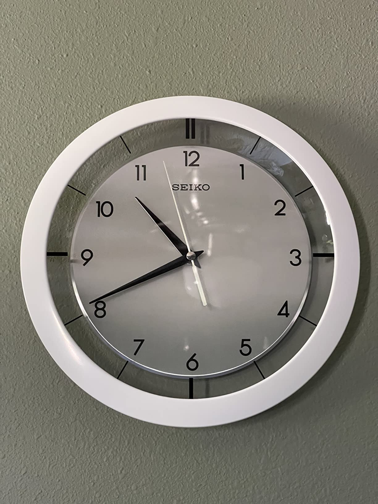 SEIKO 11 Inch St James Brushed Metal Wall Clock, Black customer photo 1