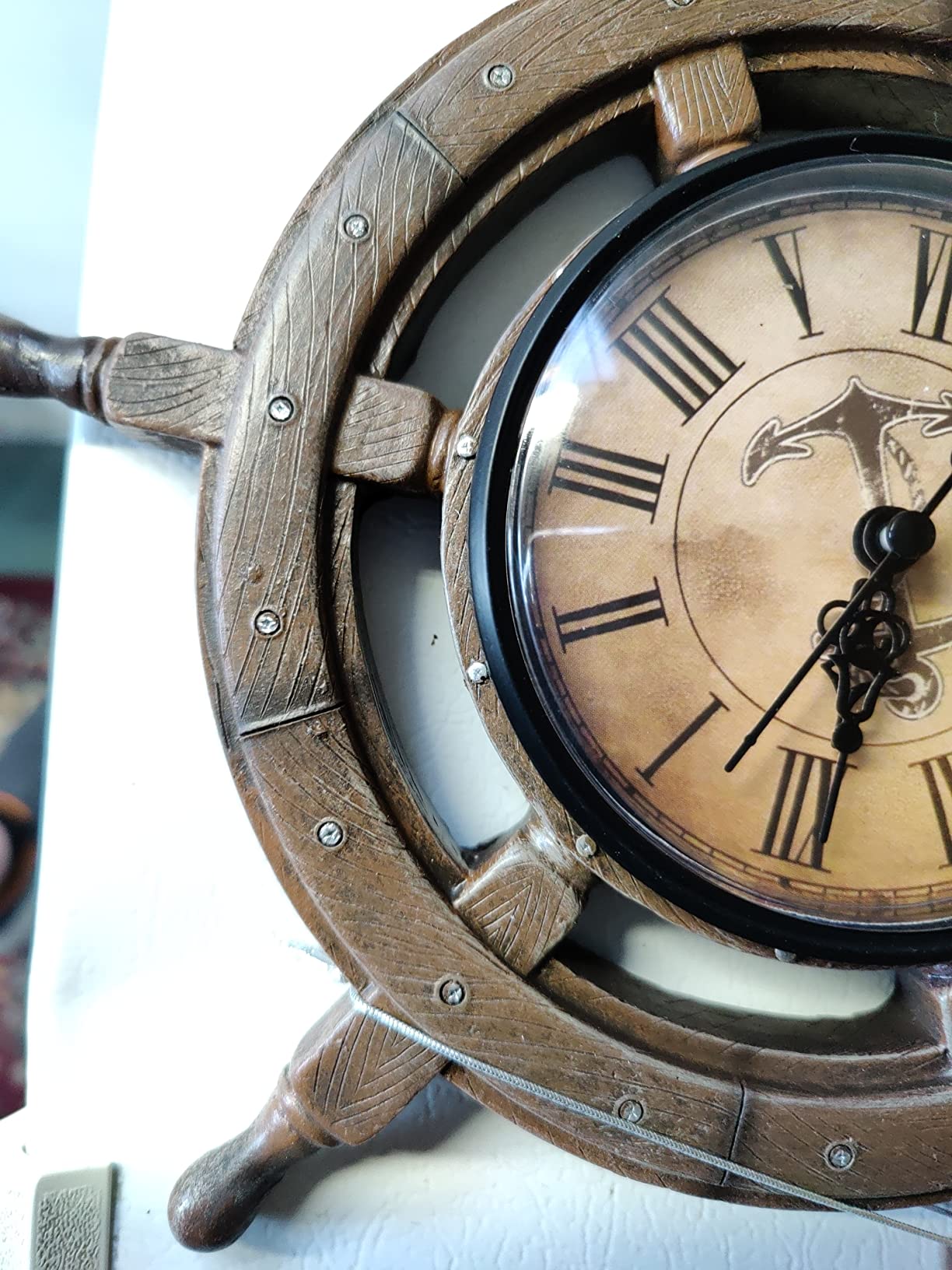 Master of Destiny 11.5-Inch Diameter Ship Wheel Wall Clock - Cast Resin Vintage Nautical Elegance for Coastal Homes customer photo 1