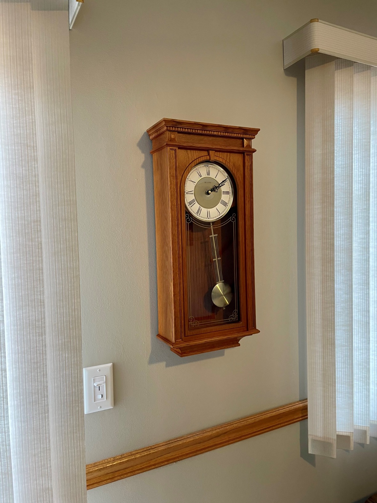 Bulova C4419 Manorcourt Chiming Clock, Golden Oak Finish customer photo 1