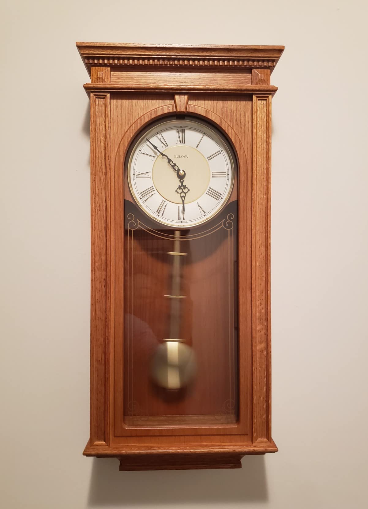 Bulova C4419 Manorcourt Chiming Clock, Golden Oak Finish customer photo 2