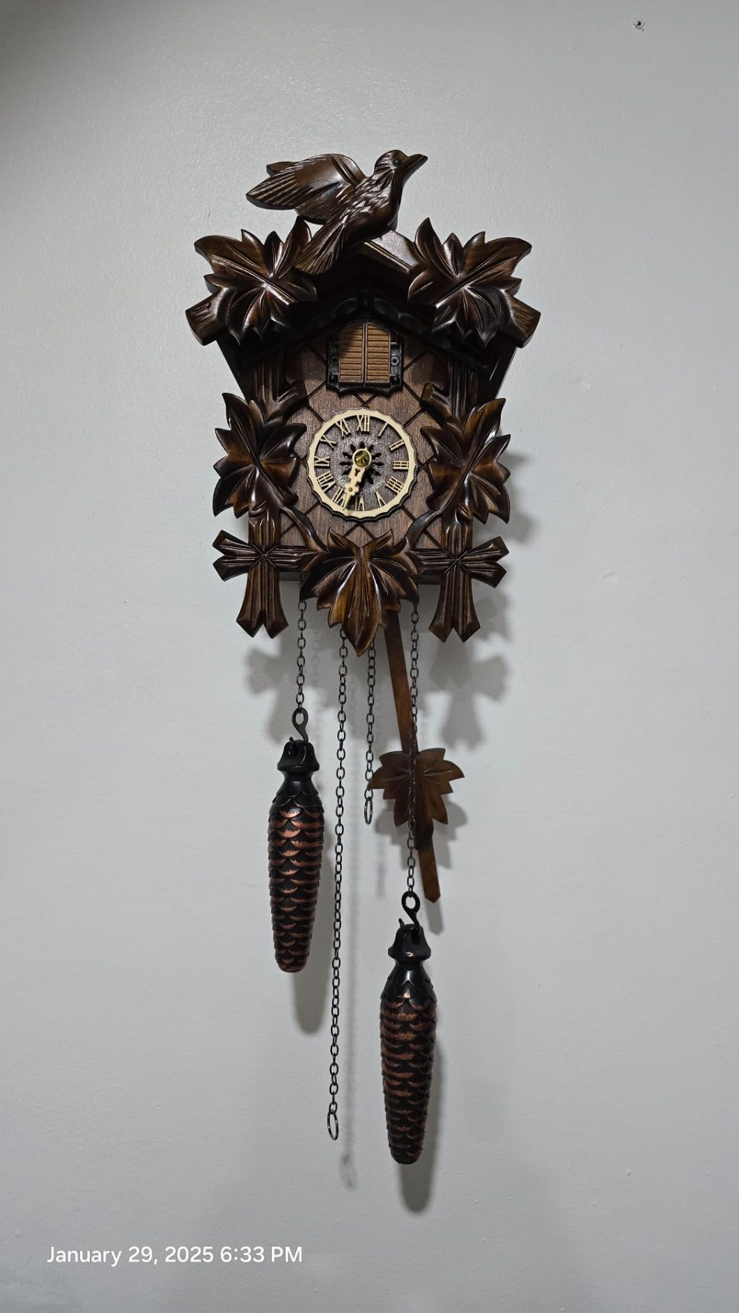 Engstler Quartz Cuckoo Clock 5-Leaves, Bird, Size: 8 inch, EN 522 Q customer photo 2