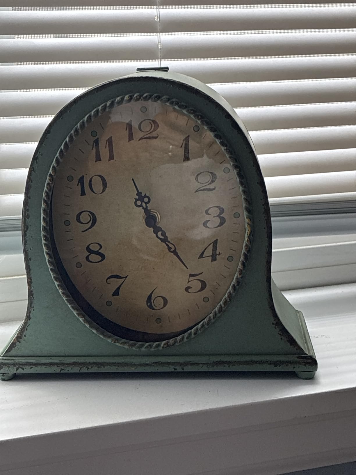 Creative Co-Op Metal Mantel Clock with Aqua Finish customer photo 1