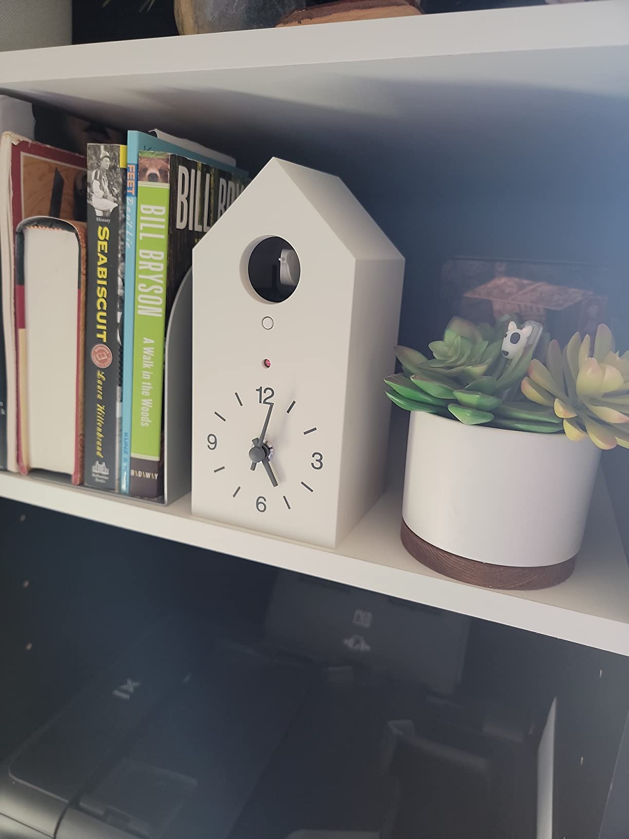 Muji Cuckoo Clock, White, Large - Minimalist Modern Design with Silent Movement customer photo 2