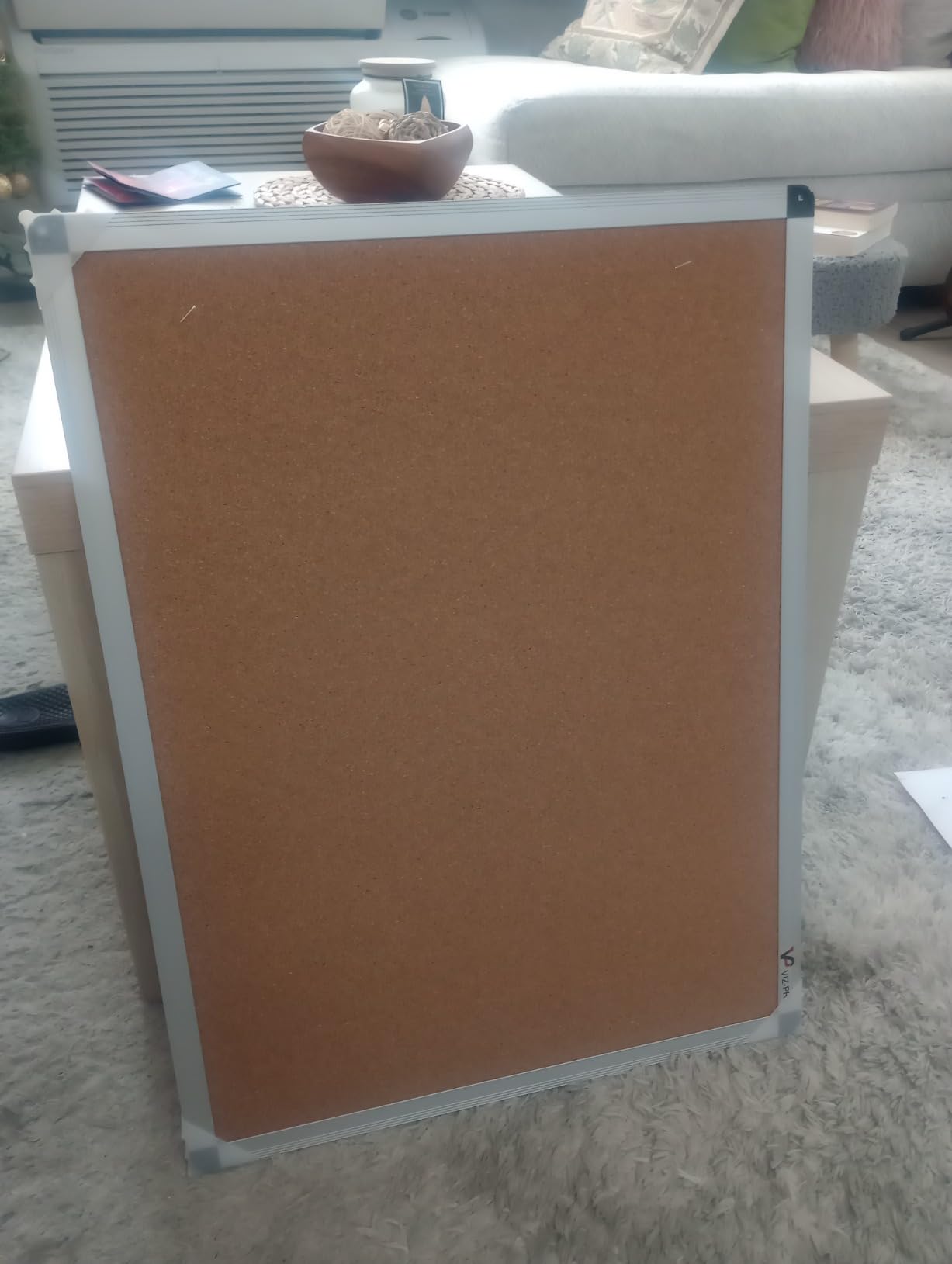 VIZ-PRO Cork Notice Board, 36 X 24 Inches, Silver Aluminium Frame customer photo 1