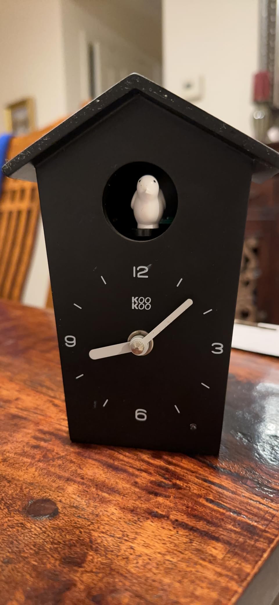 KOOKOO Birdhouse Mini White, Tiny Modern Cuckoo Clock with 12 Natural Bird Songs or Cuckoo Call customer photo 1