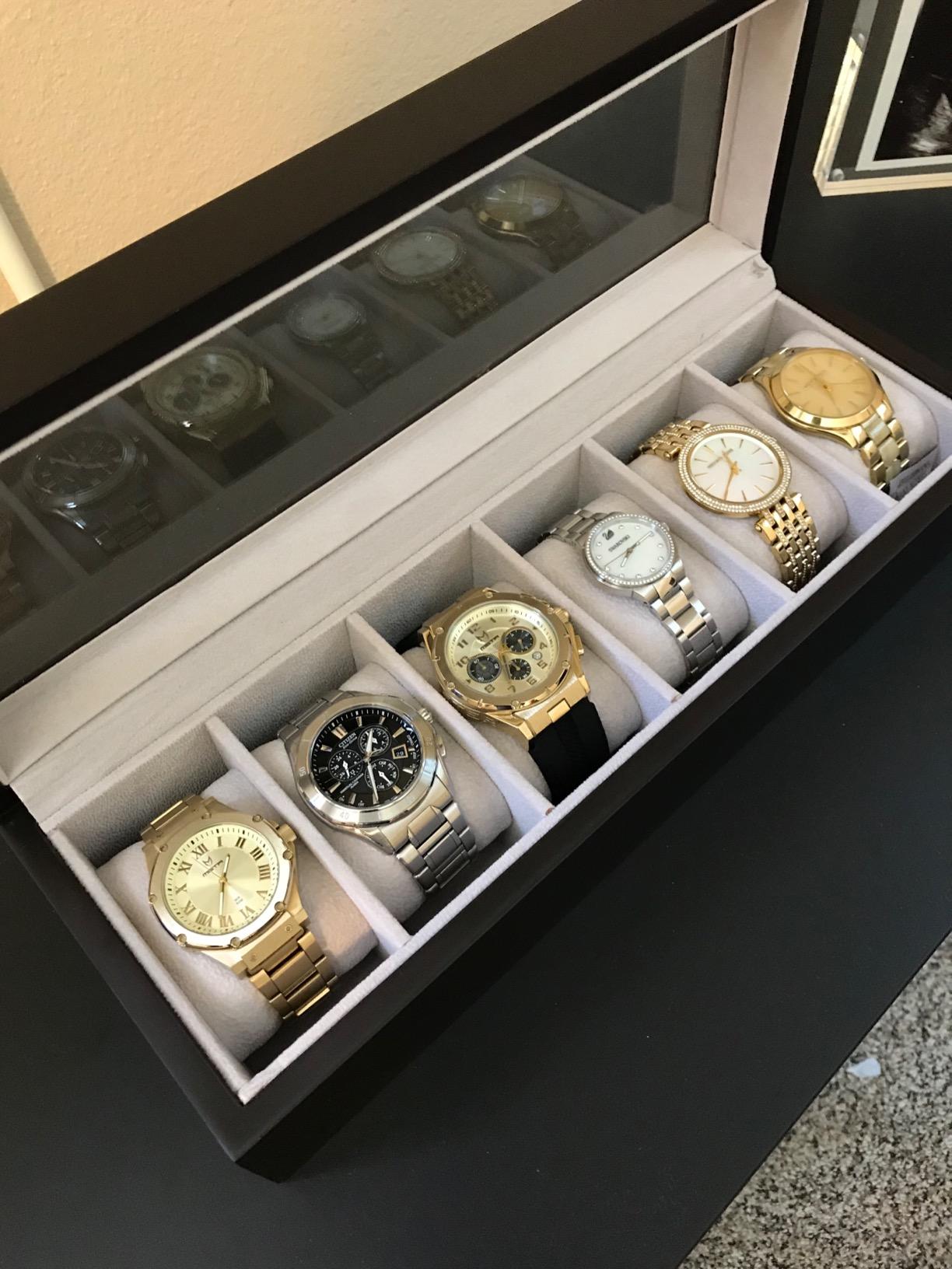 CASE ELEGANCE 3-Watch Travel Case Roll Organizer - Black | Vegan faux leather, for men, watch display case customer photo 2