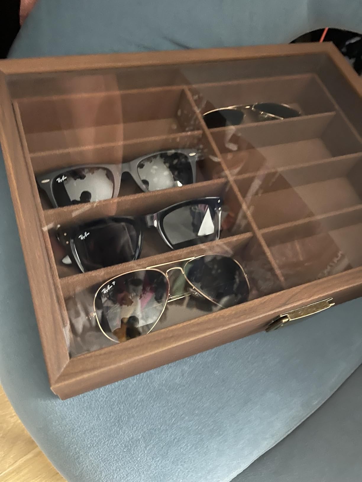 CO-Z Leather Multi Sunglasses Organizer for Women Men, Eyeglasses Eyewear Display Case with 8 Slots, Jewelry Watch Organizer, Sunglasses Jewelry Collection Case, Sunglass Glasses Storage Holder Box customer photo 2
