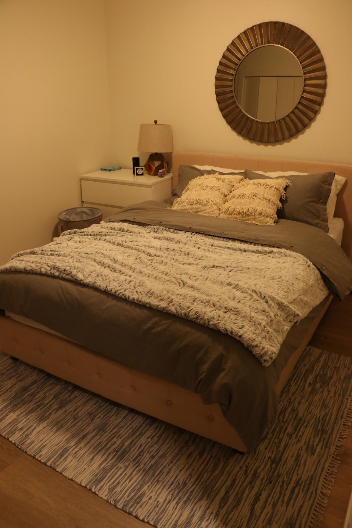 Household Essentials Round Metal Frame Decorative Sunburst Wall Mirror, Bronze customer photo 2