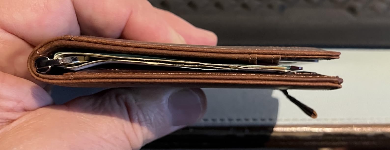 SERMAN BRANDS RFID Blocking Slim Bifold Genuine Leather Minimalist Front Pocket Wallets for Men with Money Clip Thin Mens customer photo 1