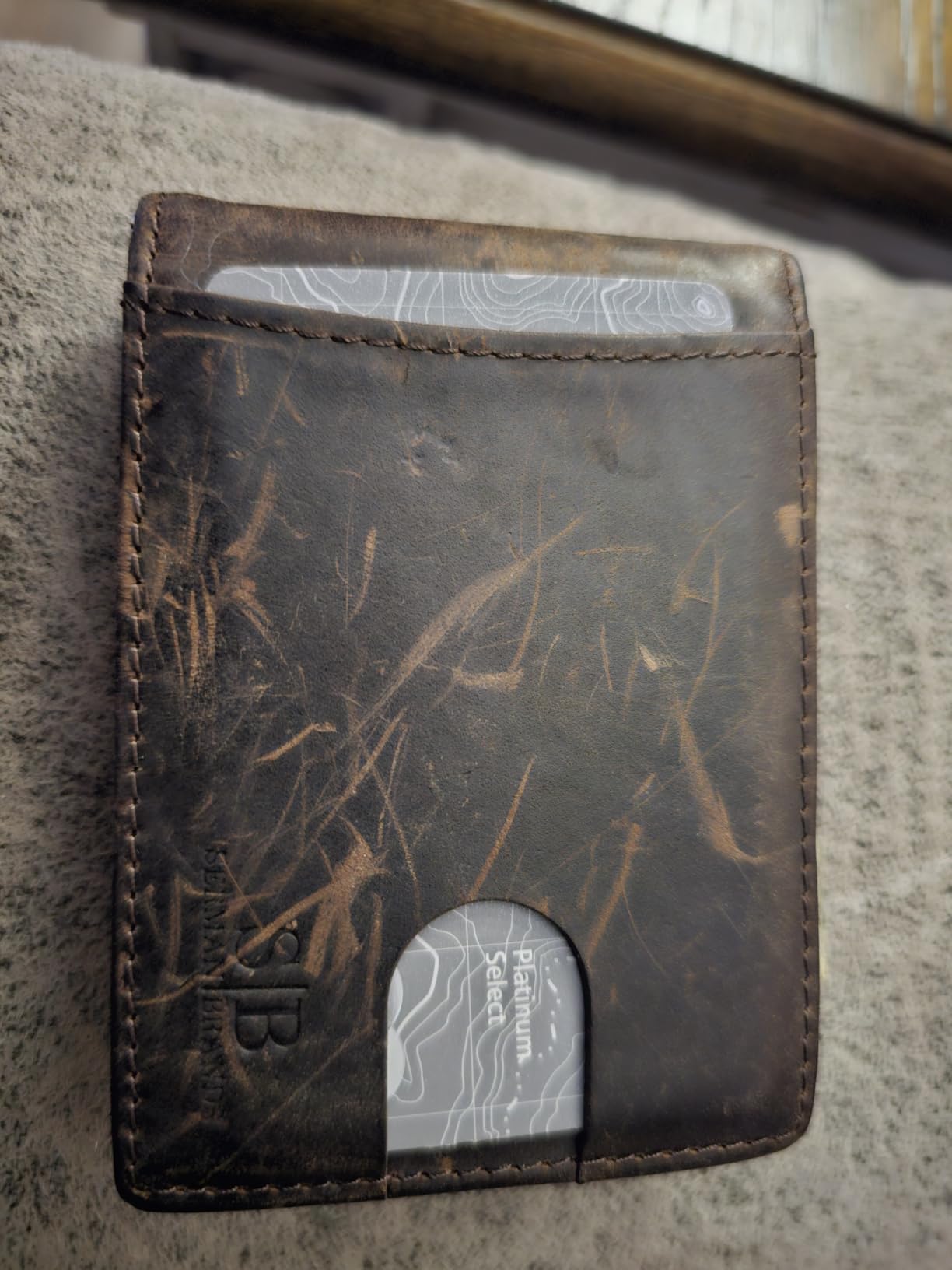 SERMAN BRANDS RFID Blocking Slim Bifold Genuine Leather Minimalist Front Pocket Wallets for Men with Money Clip Thin Mens customer photo 2