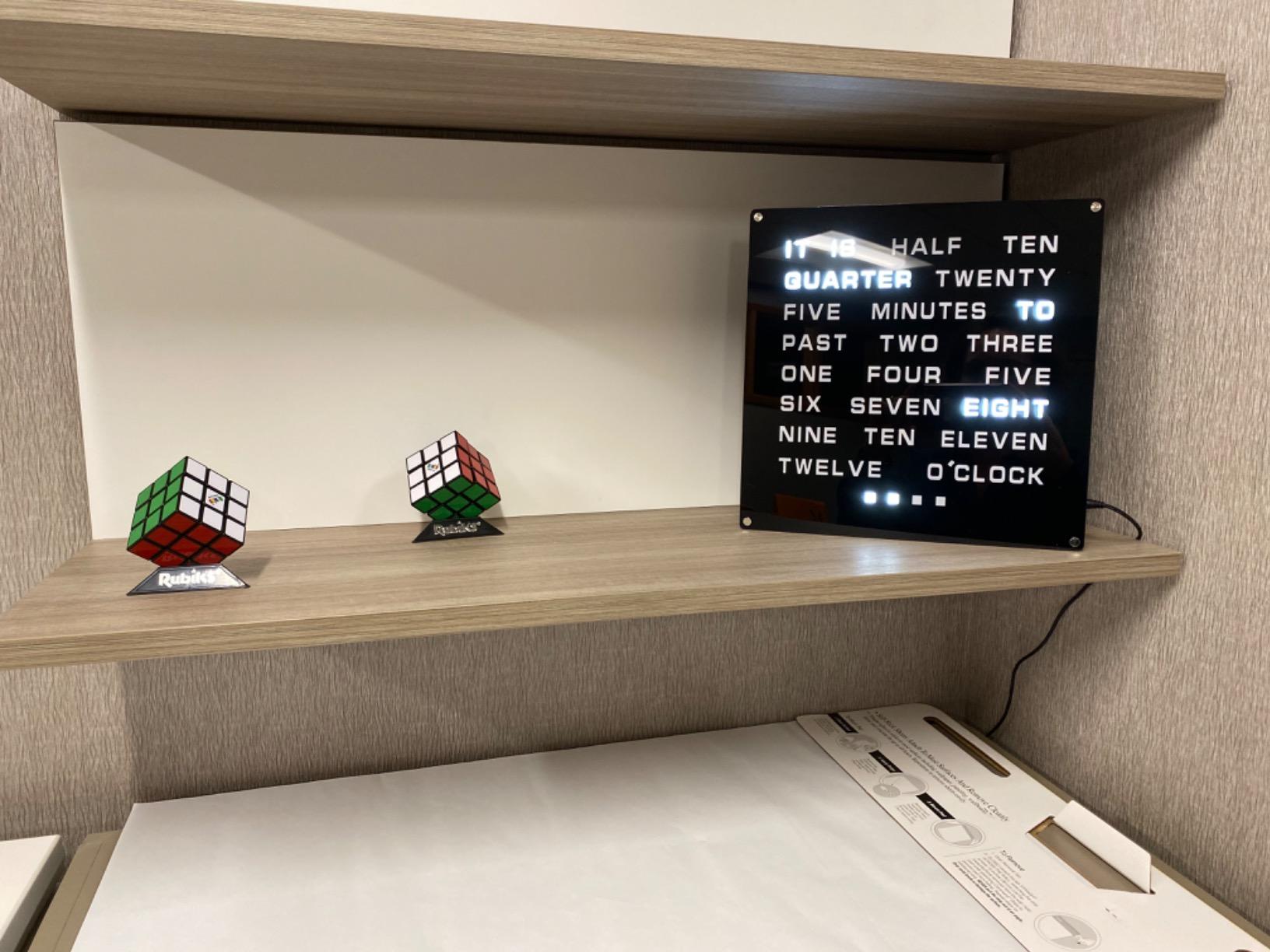 Tech Tools LED Word Clock - Displays Time as Text - Powered by AC Adapter (12