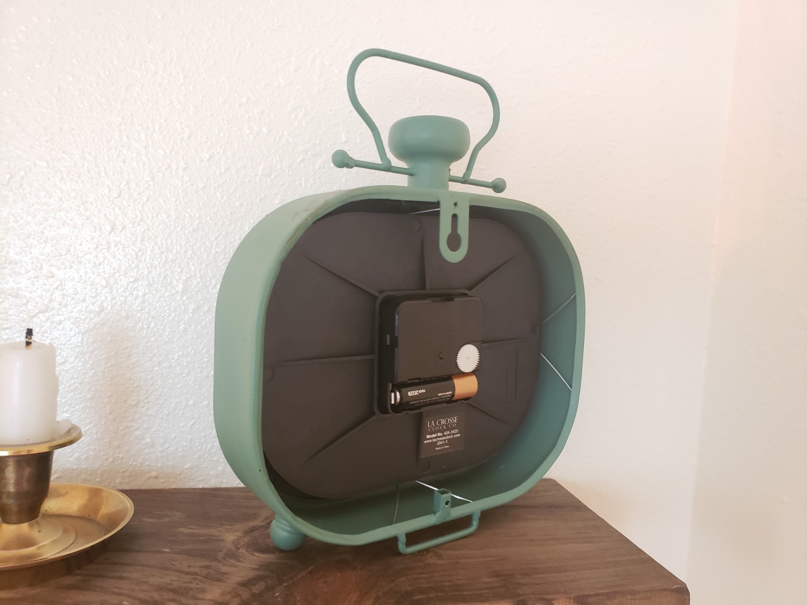 La Crosse 404-3425 Distressed Teal Metal Clock customer photo 2
