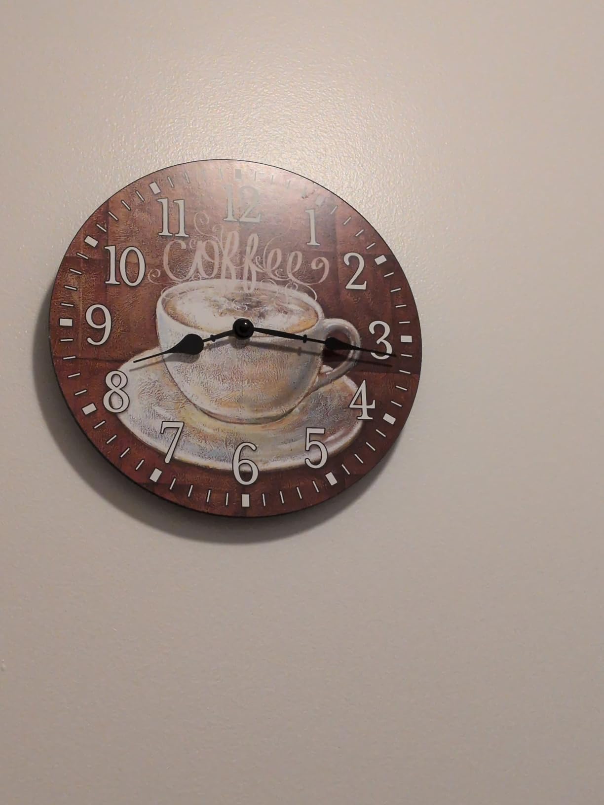 La Crosse Clock 404-2631C-INT 12-Inch Round Coffee Decorative Quartz Analog Wall Clock customer photo 2