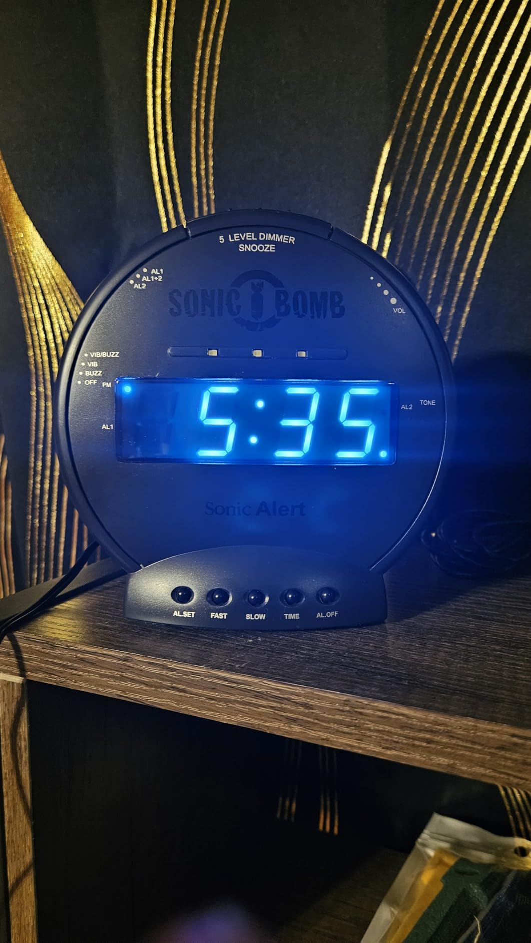 Sonic Alert Sonic Bomb Dual Alarm Clock with Bed Shaker, Red Vibrating Alarm Clock Heavy Sleepers, Battery Backup | Wake with a Shake customer photo 1