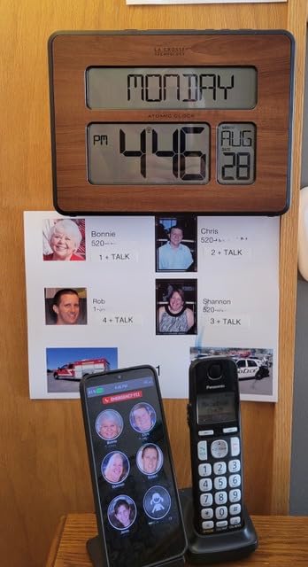 La Crosse Technology 513-1419-WA-INT Atomic Large Full Digital Calendar Clock, Walnut, 9.84'L x 1.14'W x 7.48'H customer photo 1