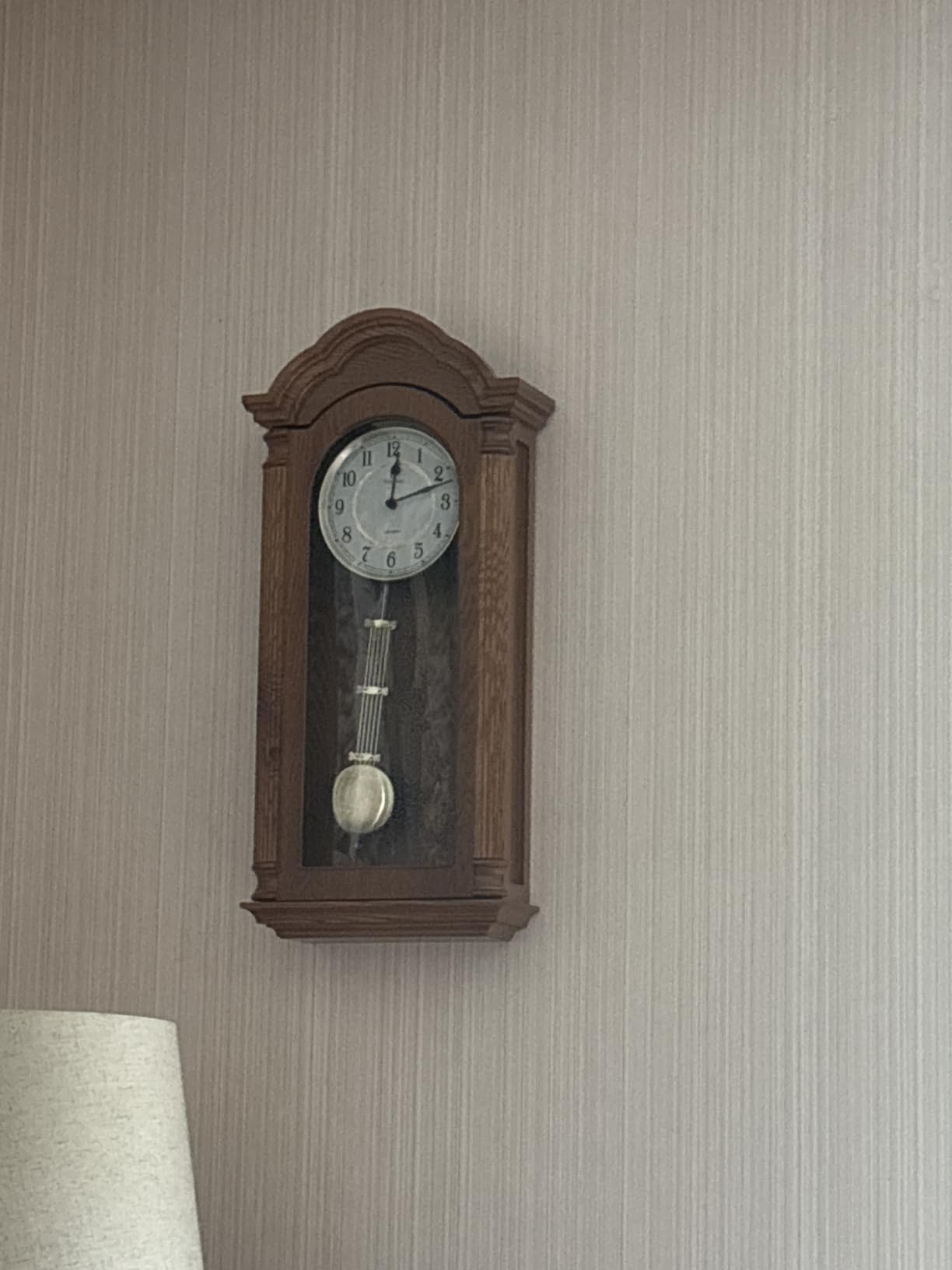 Pendulum Wall Clock, Large Hanging Wooden Grandfather Wall Clock, Quiet Real Wood 27x11, Non-Chiming Battery Operated customer photo 1