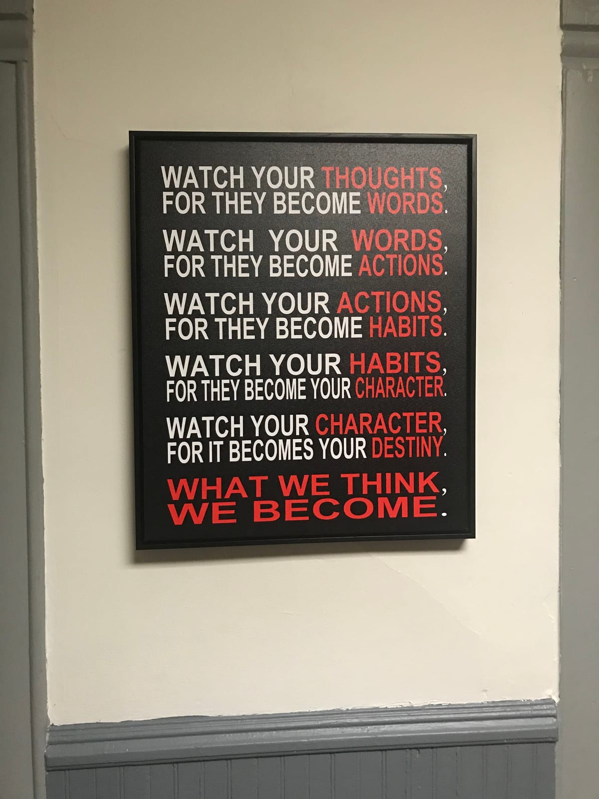 Pyradecor Watch Your Thoughts Motivational Classroom Poster Modern Canvas Prints Wall Art Paintings Ready to Hang for Office Living Room Home Decorations customer photo 1