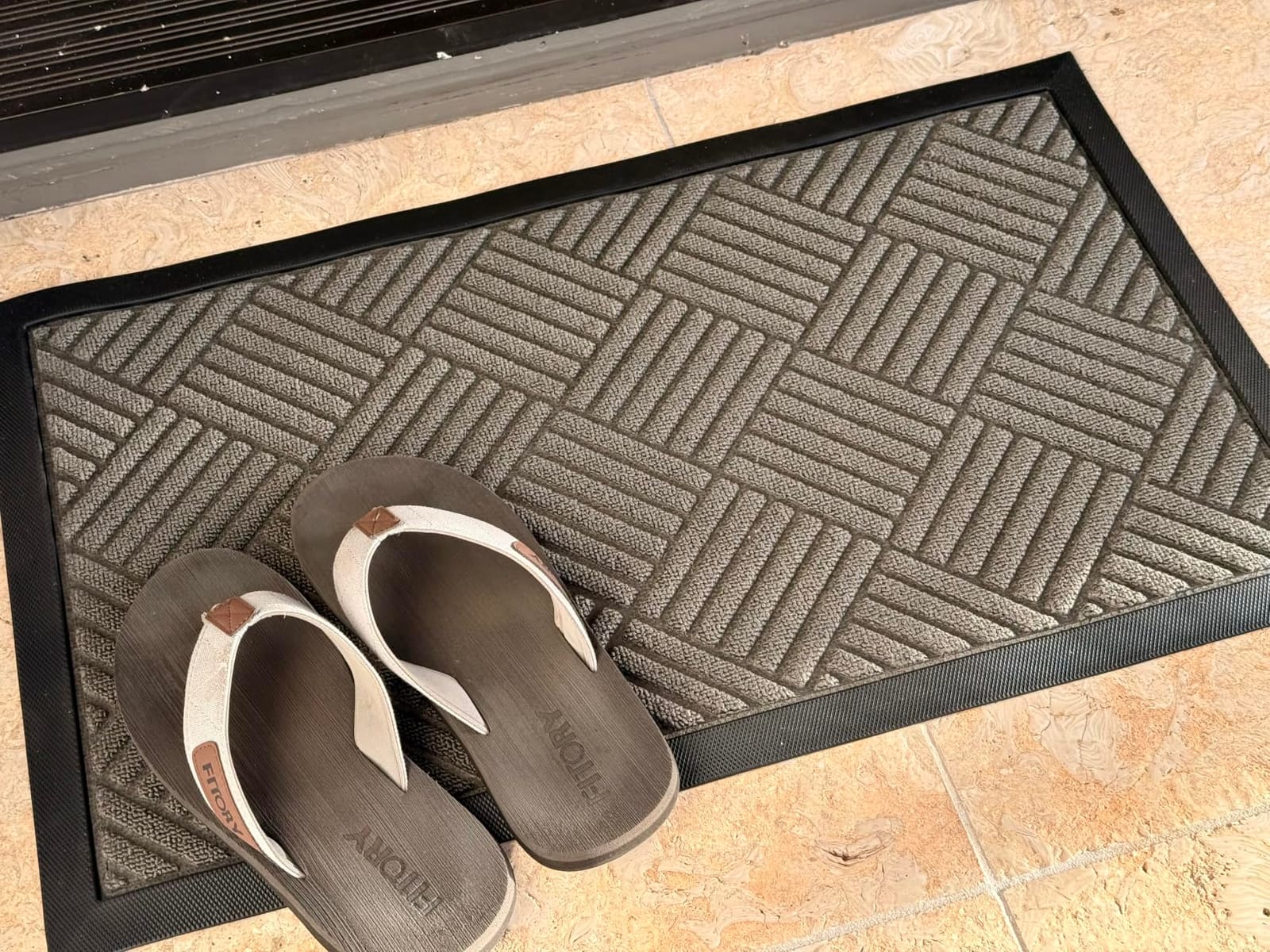 GORILLA GRIP WeatherMAX Door Mat, Indoor Outdoor Use, 35x23, Gray Diamond customer photo 1