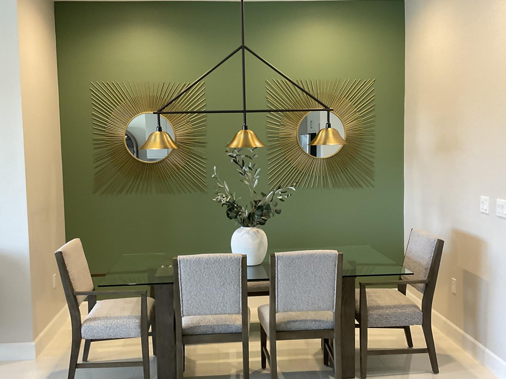 Signature Design by Ashley Accent Mirror, 42-in Gold Sunburst, Elspeth | Decorative sunburst metal wire frame, Goldtone finish customer photo 1