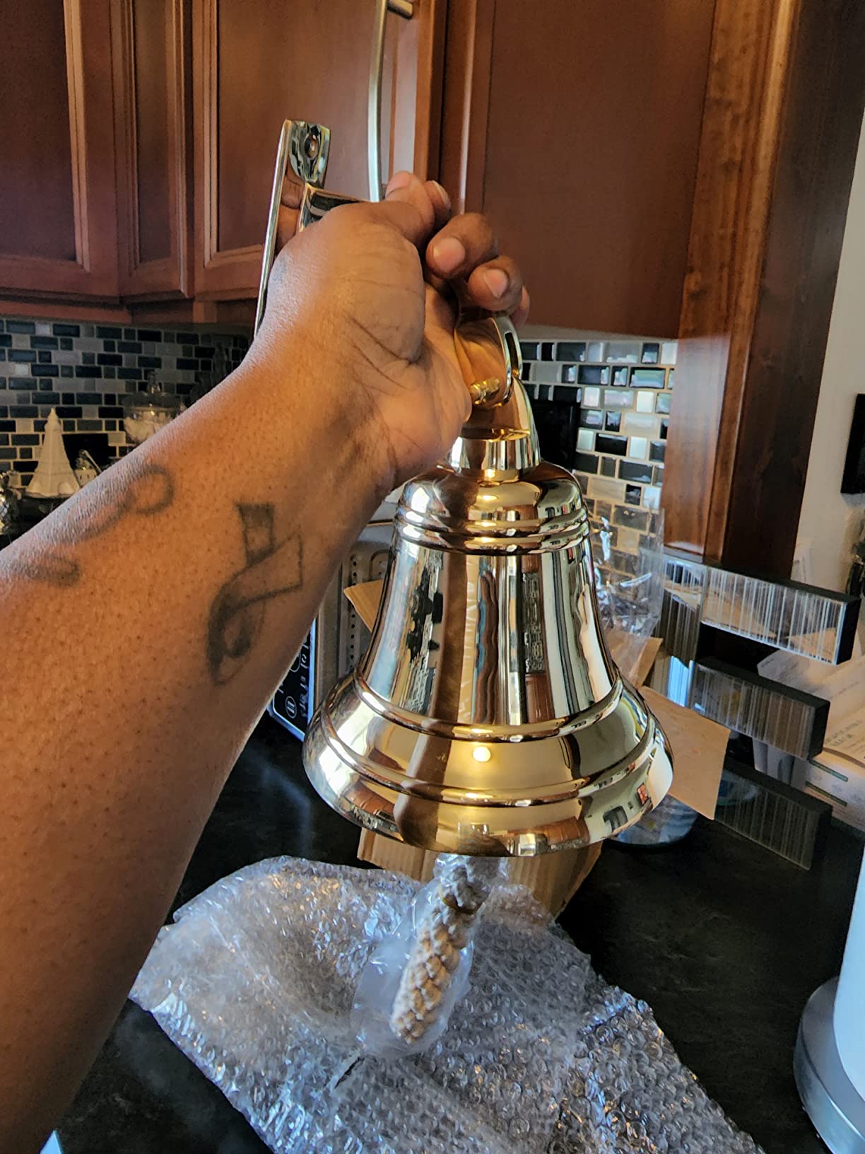 Brass Ship Bell Polished Nautical, Heavy Duty Brass Maritime Duty Watch Ships Bell by The Metal Magician customer photo 1