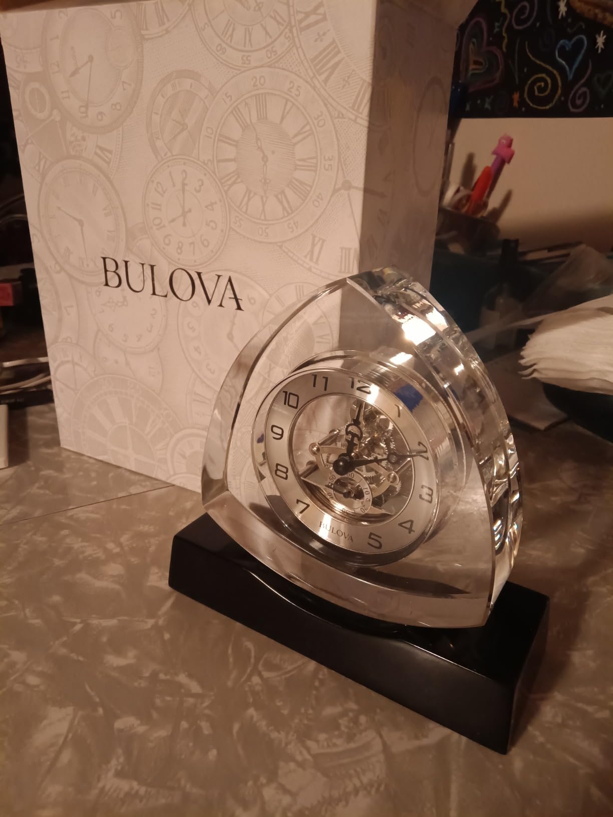 Bulova Trident Clock Clocks B1706 Trident, Clear customer photo 1