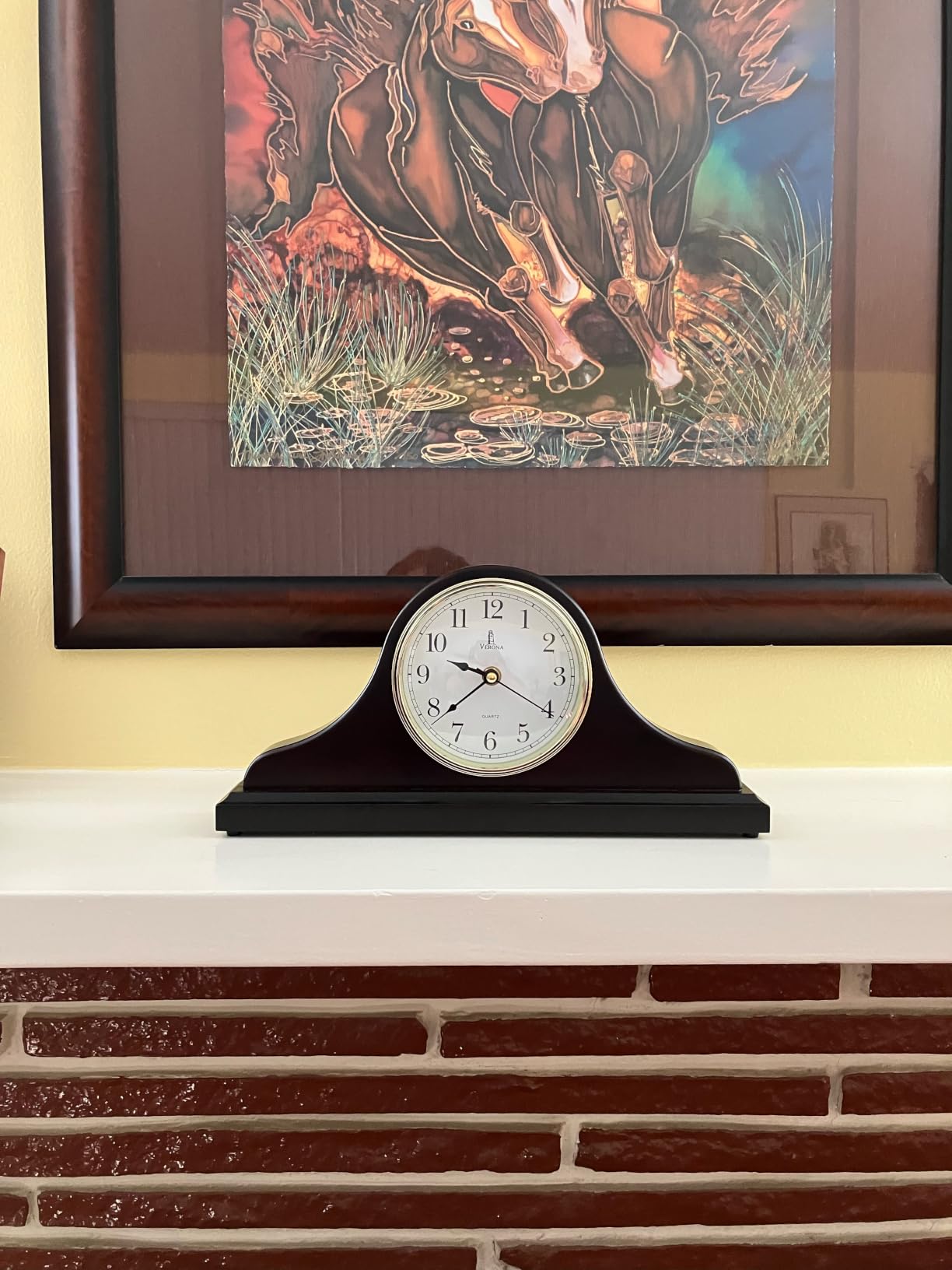 Mantel Clock for Fireplace, Solid Wood Silent Non-Chiming Mantle Clock - Battery Operated Wooden Clock 15x7.5, Easy to Read Decor for Living Room, Office, Shelf or Table, Home Decor Gift customer photo 1