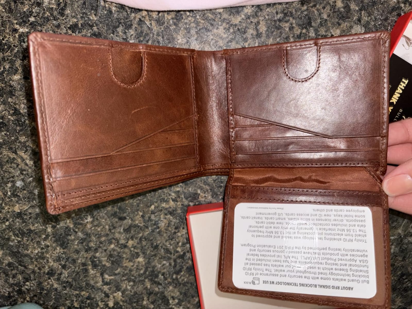 BULL GUARD RFID Blocking Bifold Mens Wallet Premium Top Grain Leather Brown Extra Capacity Wallet for Men Genuine Leather Western Brown, 11+ Cards, Flip Up ID Window, Gift For Men in Nice Gift Box customer photo 1