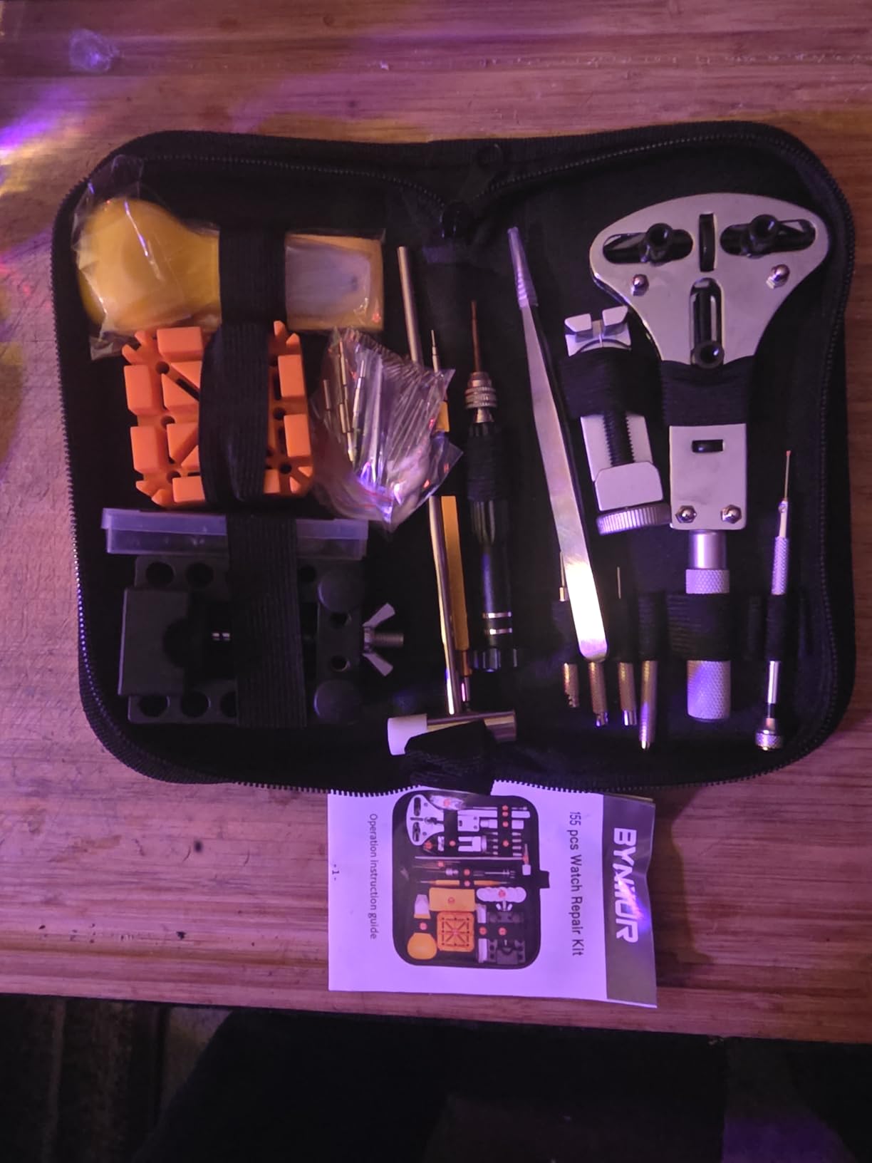 Watch Link Removal Kit, BYNIIUR Watch Repair Kit, Watch Case Opener Spring Bar Tools, Watch Battery Replacement Tool Kit, Watch Band Link Pin Tool Set with Carrying Case and Instruction Manual customer photo 1