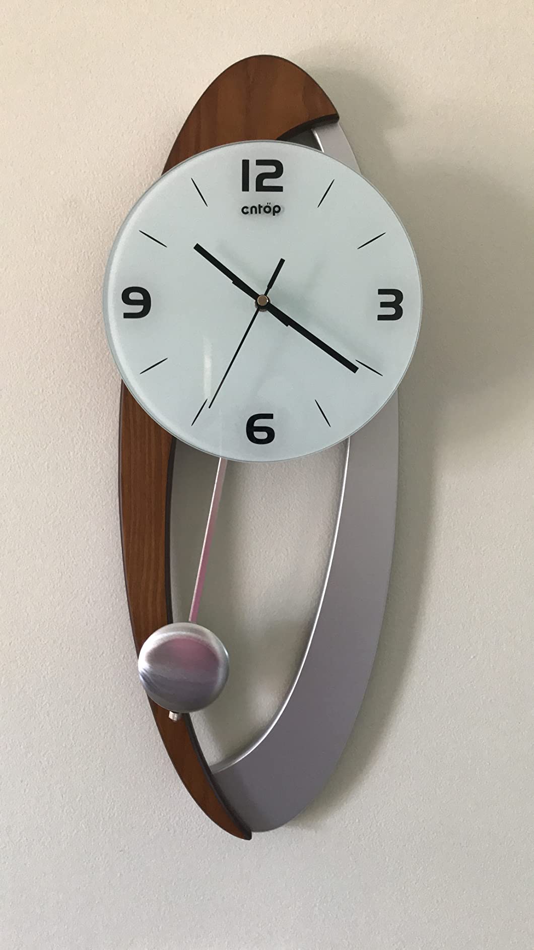 Pendulum Wall Clock Silent Non Ticking - Modern Art Grandfather Clock Wooden Regulator Clock customer photo 1