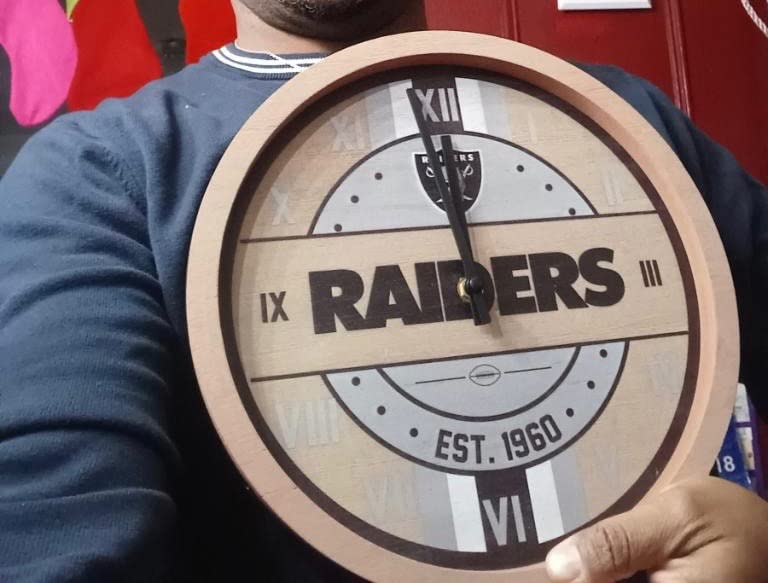 FOCO NFL Wooden Barrel Wall Clock customer photo 2