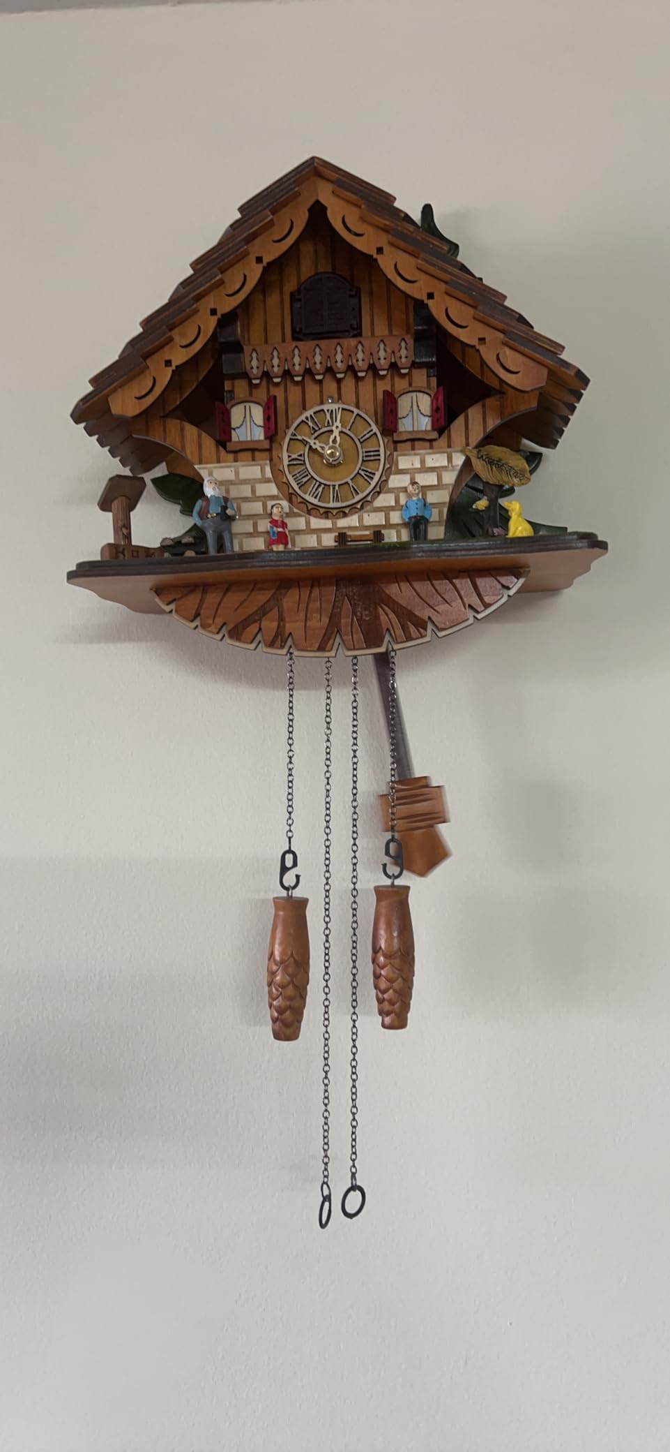 Cuckoo Clock Traditional Chalet Black Forest House Clock Handcrafted Wooden Wall Pendulum Quartz Clock customer photo 1