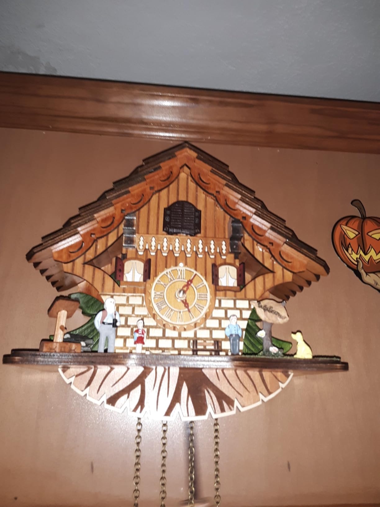 Cuckoo Clock Traditional Chalet Black Forest House Clock Handcrafted Wooden Wall Pendulum Quartz Clock customer photo 2