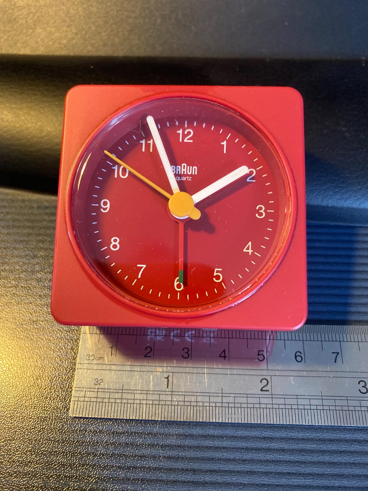 Braun Classic Travel Analogue Alarm Clock, Compact Size, Quiet Quartz Movement, Crescendo Beep Alarm in Red, Model BC02R. customer photo 2