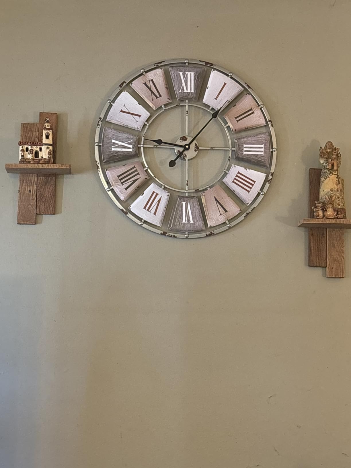Sorbus Decorative Large 24-Inch Wall Clock for Living Room, Vintage Industrial Modern Rustic Farmhouse Style, Oversized Roman Numeral Clock, Modern Wall Clock, Ideal Room Décor customer photo 1