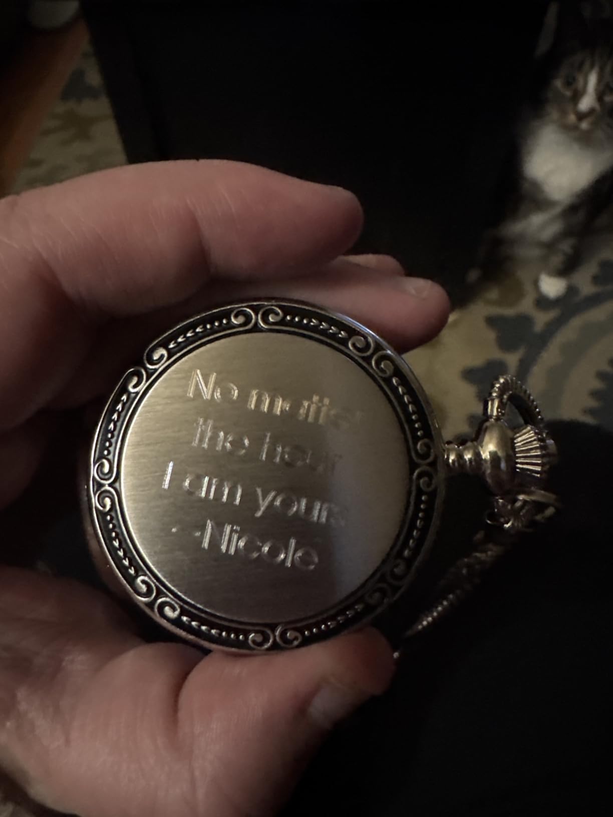 THINGS REMEMBERED Engraved Graduation Photo Skeleton Pocket Watch and Box customer photo 1