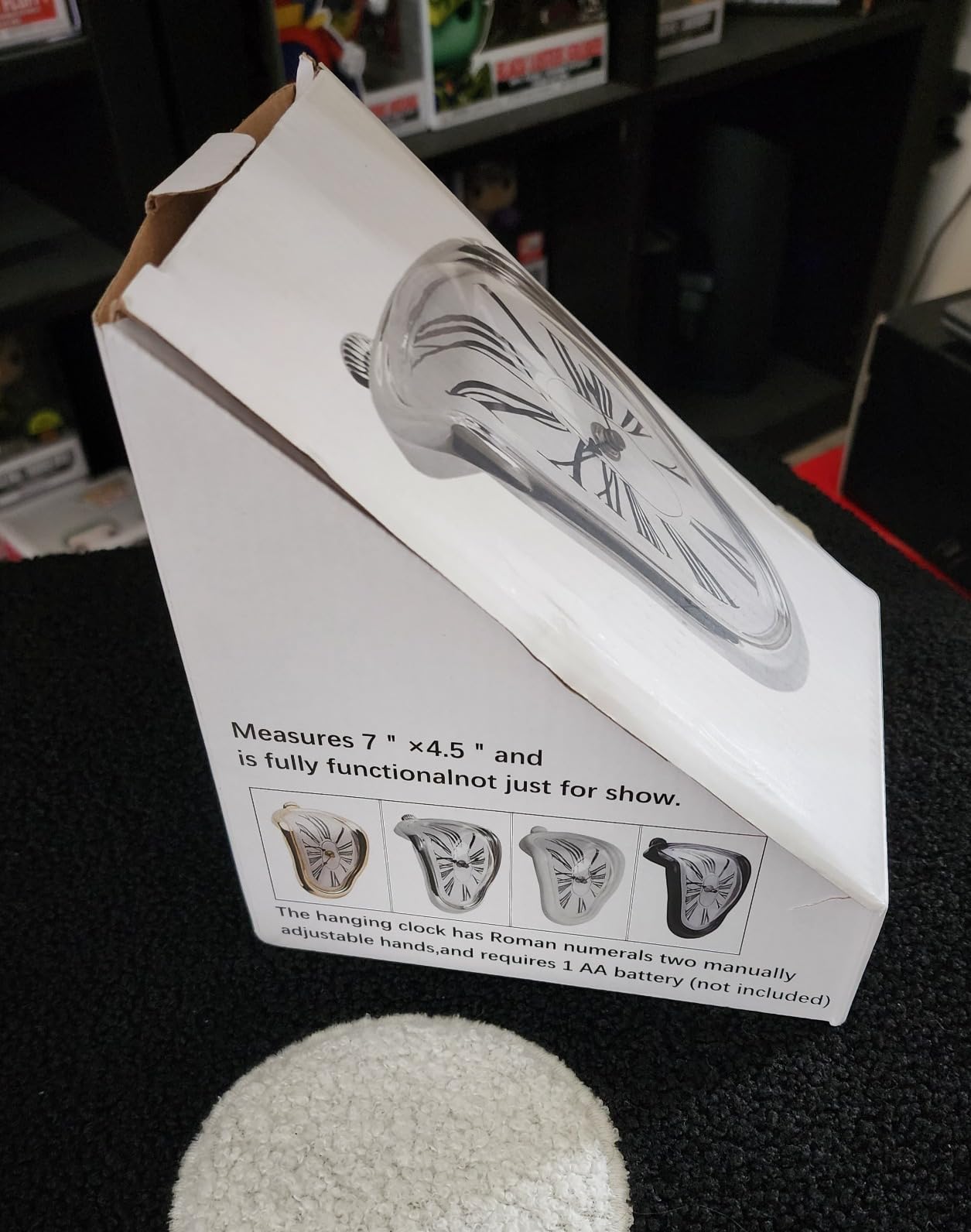 Melting Clock, Salvador Dali Watch Melted Clock for Decorative Home Office Shelf Desk Table Funny Creative Gift, Rome Silver customer photo 2