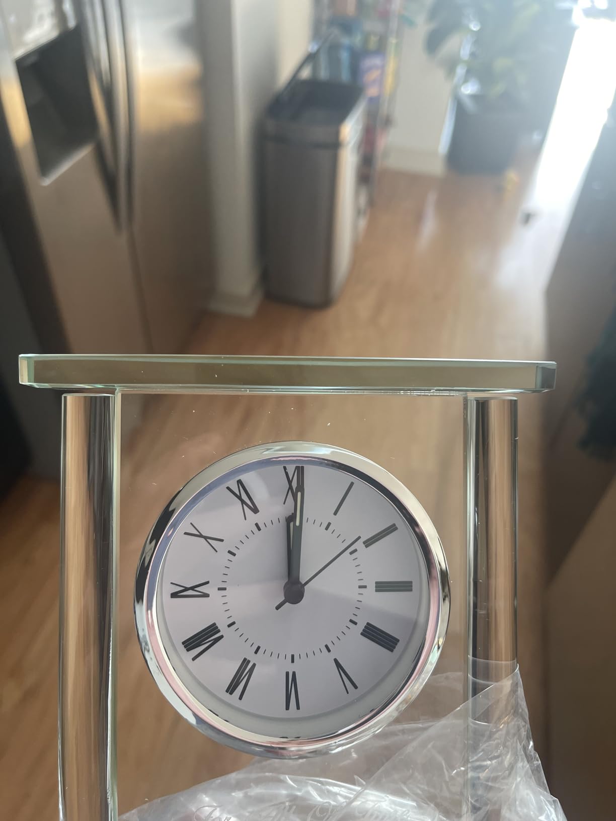 Executive Gift Shoppe | Personalized Glass Table Clock with Silver Finish Accents and Custom Engraving customer photo 1