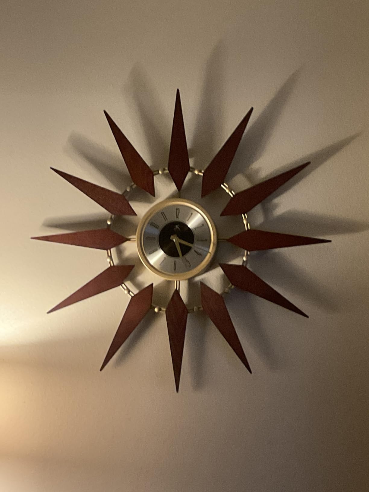 Infinity Instruments Nova Starburst Gold Wall Clock Vintage Mid Century Starburst Clock 31 inch Extra Large 50s 60s Mid Century Modern Decor Wall Hanging Sunburst Clock customer photo 1