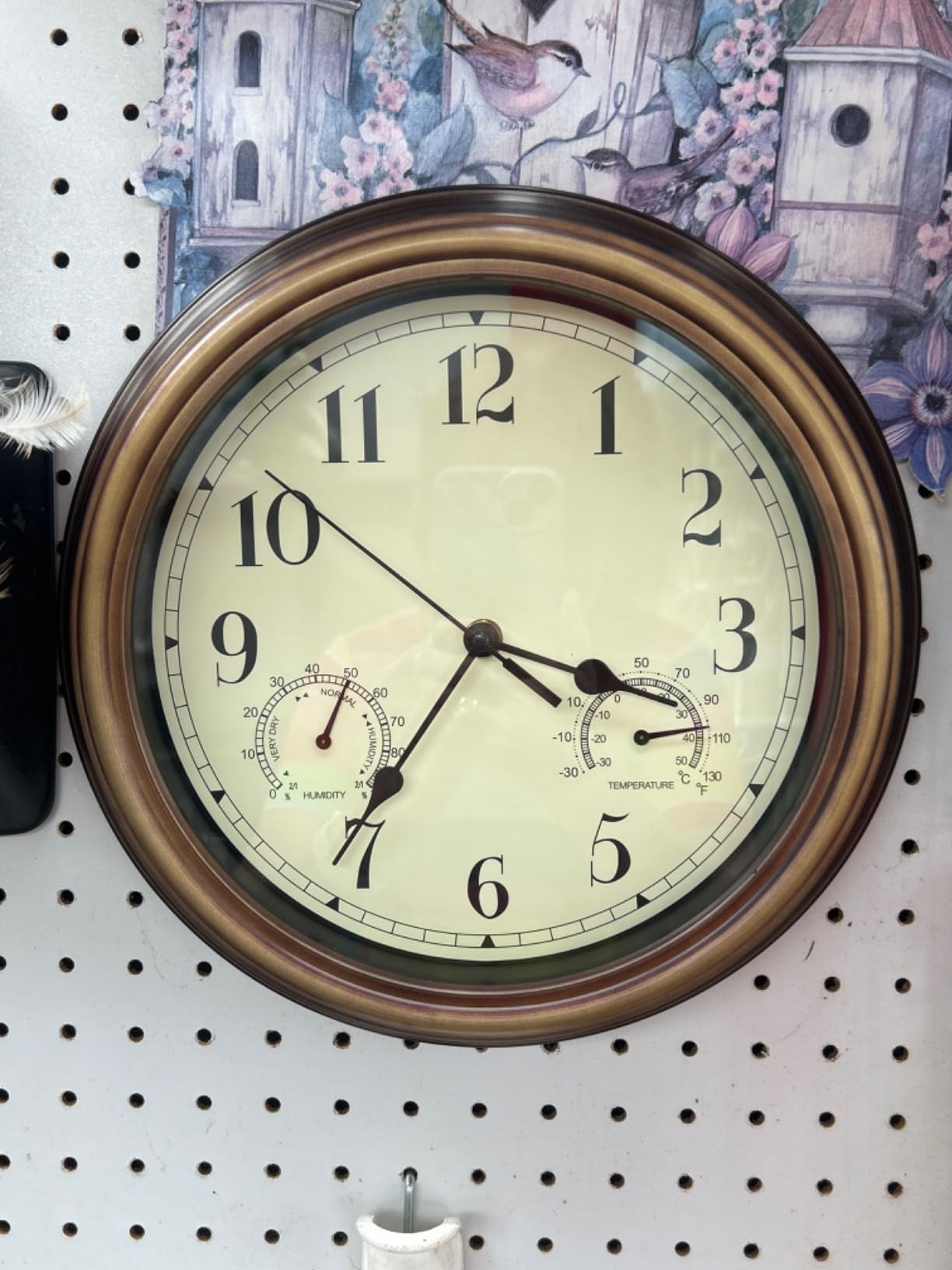 Rsobl 12 Inch Indoor Outdoor Wall Clock Waterproof with Temperature and Humidity Combo, Battery Operated Non Ticking Silent Clock Wall Decorative customer photo 2